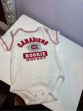 NHL Montreal Canadiens White and Red Baby One-Piece